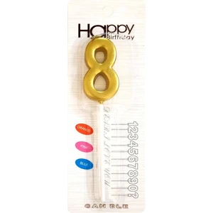 İkm Balon Orta Boy 8 Rakam Gold Mum 12CM