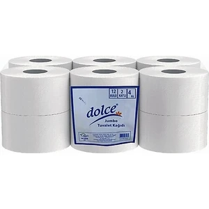 Jumbo Tuvalet Kağıdı 12 Rulo 2 Katlı Cilt Dostu Yüksek Emicilik 4 kg