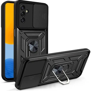 Samsung Galaxy M13 Kılıf Kamera Korumalı Sürgülü Yüzüklü Armor Military Tank