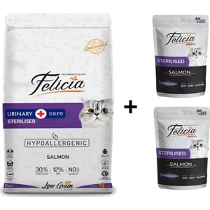Kısırlaştırılmış  Somonlu Kedi Maması 2 kg + 2 Adet Yaş Mama