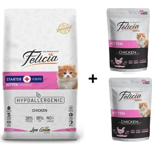 Kitten Tavuklu Yavru Kedi Maması 2 kg + 2 Adet Yaş Mama