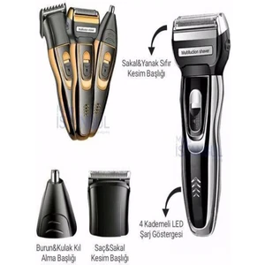 3 Başlıklı Şarjlı Saç Sakal Burun Kılı Alma Tıraş Makinası Profesyonelleri Tercihi Yeni Nesil 2023