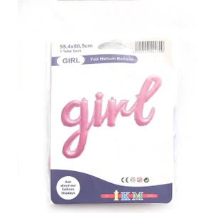 İkm Balon Girl - Pembe Folyo Balon 40CM