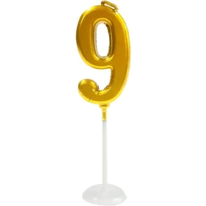 Ikm Balon Küçük Boy 9 Rakam Gold Mum 8cm