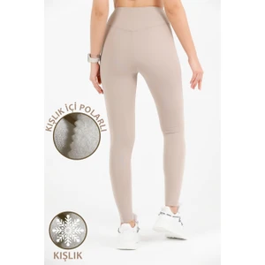 Miss Maral Kadın  Taş  Içi Polarlı Kışlık Yüksek Bel Tam Boy  Tayt Dalgıç Kumaş 1024