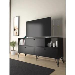 Wood'n Love Mia 160 cm Metal Ayaklı Tv Ünitesi - Konsol - Siyah / Siyah