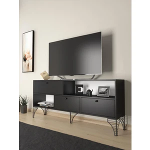 Wood'n Love Katre 150 cm Metal Ayaklı Tv Ünitesi - Siyah / Siyah
