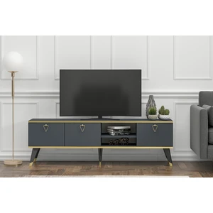 Mobilya Gezegeni Pearl Tv Ünitesi 160 cm Antrasit-Altın