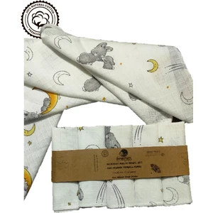 Müslin Mendil Seti Sevimli Tavşanlar 25X30 cm 10 Adet