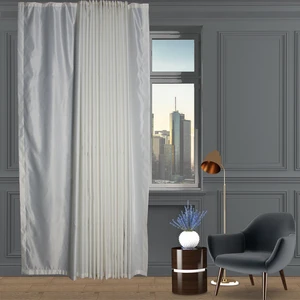 Saten Güneşlik Pilesiz  Düz Dikim Krem