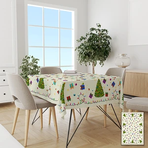 Yılbaşı Krem Zemin Masa Örtüsü