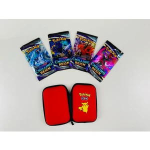 Pokemon Chıllıng Reıgn Oyun Kartı ve Pokemon Kart Koruma Çantası (4 Paket Bir Arada)