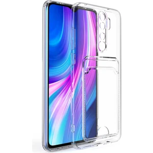 Kip GSM Xiaomi Redmi Note 8 Pro Kılıf Hibrit Slim Fit Sararma Önleyici Şeffaf Kartlıklı Kılıf