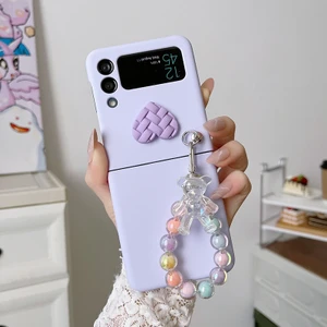 Samsung Galaxy Z Flip 3 Diy Ayı Bilezik Cep Telefonu Kılıfları (Yurt Dışından)