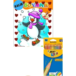 Boyama Kitabı +12'li Kuruboya (Büyük Boy)