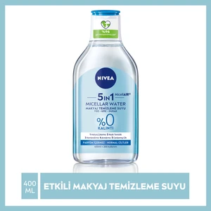 NIVEA 5IN1 Micellar Makyaj Temizleme Suyu Canlandırıcı; Normal Ciltler 400ml;Yüz Temizleyici; Etkili Makyaj Temizleme