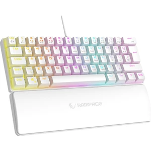 Plower Ally K11 Beyaz 12 Işık Modlu Mekanik Bilek Destekli Blue Switch Gaming Oyuncu Klavye