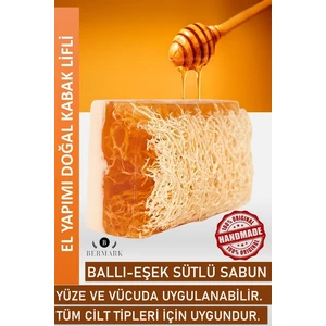 El Yapımı Doğal Kabak Lifli Eşek Sütü & Bal Sabunu