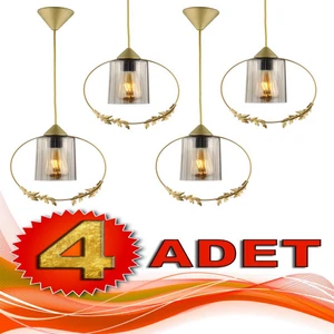4 Adet Haliç Tekli Avize Eskitme Füme Akrilik