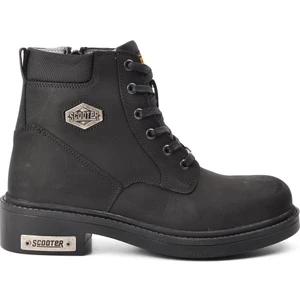 M5121 Crazy Siyah Hakiki Deri Erkek Bot