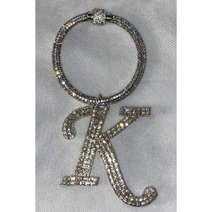 Arabasına Aşıklar Kulübü Swarovski Taşlı Bileklik Anahtarlık K Harfli