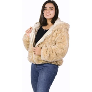 Oversize Astarlı Peluş Mont Yüksek Kalite