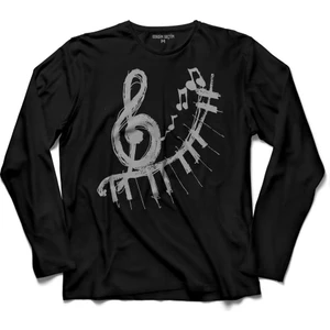 Kendim Seçtim Sol Anahtarı Nota Perde Müzik  Uzun Kollu Tişört Baskılı Çocuk T-Shirt