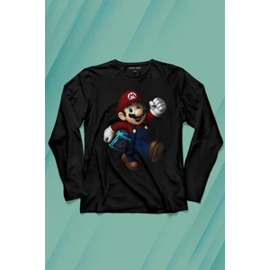 Kendim Seçtim Yeni Süper Mario Bros Mario Uzun Kollu Tişört Baskılı Çocuk T-Shirt