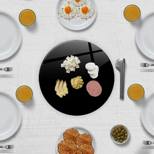 Cam Sunum Standı | Düz Renk - Siyah | Çap32cm