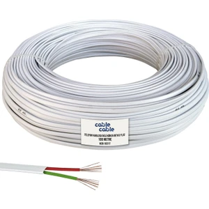 Cable Cable Telefon Kablosu Ikili Köken Flat 100 mt