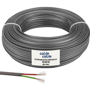 Cable Cable Telefon Kablosu Ikili Köken Flat 100 mt