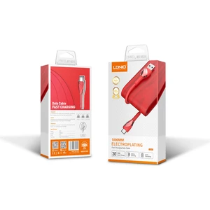 Yüksek Hızlı Şarj Kablosu (2.7A-30W) 1 Metre Lightning (Iphone) Kırmızı