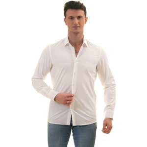 Exve Exclusive Düz Beyaz Sade Karton Kutulu Slim Fit Uzun Kol Erkek Gömlek