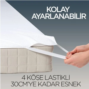 Baby Meva Mikrofiber Su Sıvı Geçirmez Alez | Yatak Koruyucu | 4 Mevsimlik | 4 Köşe Lastik | 180x200
