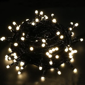 Leda Toptan 10M Boncuk Lamba Gün Işığı 8 Fonksiyon 100 LED Fişli Uzatma Kablolu Siyah Kablo