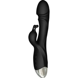 10 Hız Titreşim Usb Şarjlı Klitoris G Noktası Uyarıcılı Pürüzsüz Yapı Tavşan Vibratör ( Siyah Renk)