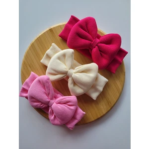 Seher Bebe Butik Kız Bebek & Çocuk Fiyonklu Kaşkorse Bandana 3'lü Set