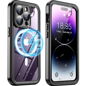 M.TK Moveteck Apple iPhone 14 Pro Max Için Uyumlu Su Geçirmez 360 Derece Tam Kaplar Armor Military Dropproof Zırh Kayak Su Altı Kapak
