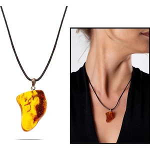 Multicolor Doğal Damla Kehribar Taşlı Kolye