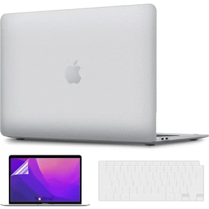 Novstrap Apple MacBook Air M1 Çip 13 Inç A2337 Uyumlu Kılıf Dots Design-Şeffaf Klavye Kılıfı-Film