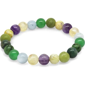 Küre Kesim Çoklu Doğal Taş Kombinli Kadın Şifa Bilekliği