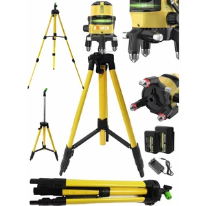 Yatay ve Dikey Lazer Hizalama 2 Adet 30M Li-On Pilli Yeşil Işık Seviye Ölçme +3 Kademe Ayaklı Tripod