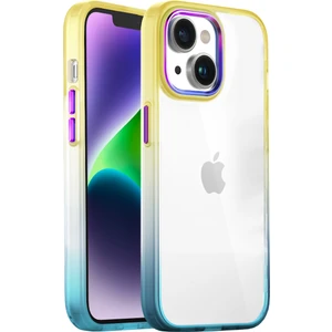 Buff iPhone 14 Plus Air Bumper Rainbow Kılıf Yellow Green