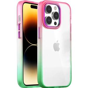 Buff iPhone 14 Pro Air Bumper Rainbow Kılıf Pink Green