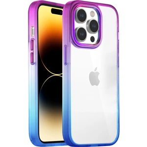 Buff iPhone 14 Pro Air Bumper Rainbow Kılıf Pink Blue