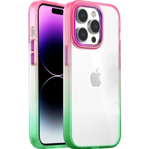 Buff iPhone 14 Pro Max Air Bumper Rainbow Kılıf Pink Green