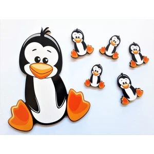 Akın Aksesuar Sevimli Penguen Figürlü Kapı Duvar Dolap Çocuk Odası Ahşap Yapıştırma Süsü