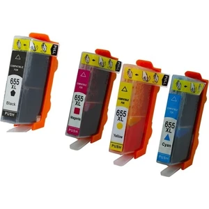 Print Hp 655 Siyah ve Renkli Muadil Kartuş Seti (4 Renk)