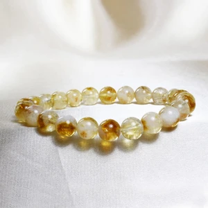 Ilgın Doğal Taş Takı Sitrin Taşı Bileklik 8 mm Küre Kesim | Para Taşı