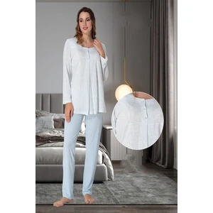 Mavi Hamile Lohusa Pijama Takımı